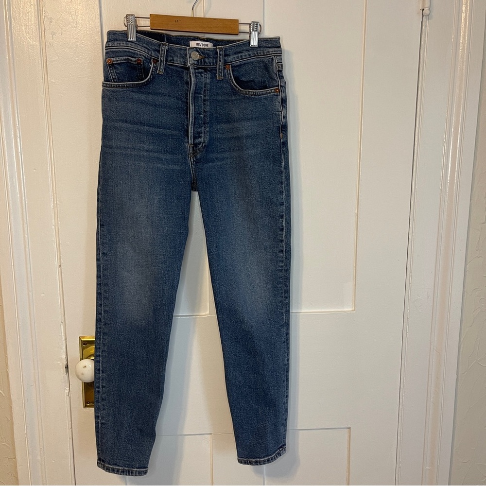 Re/Done Comfort Stretch High Rise Ankle Crop Jeans. Womens. Size 29.